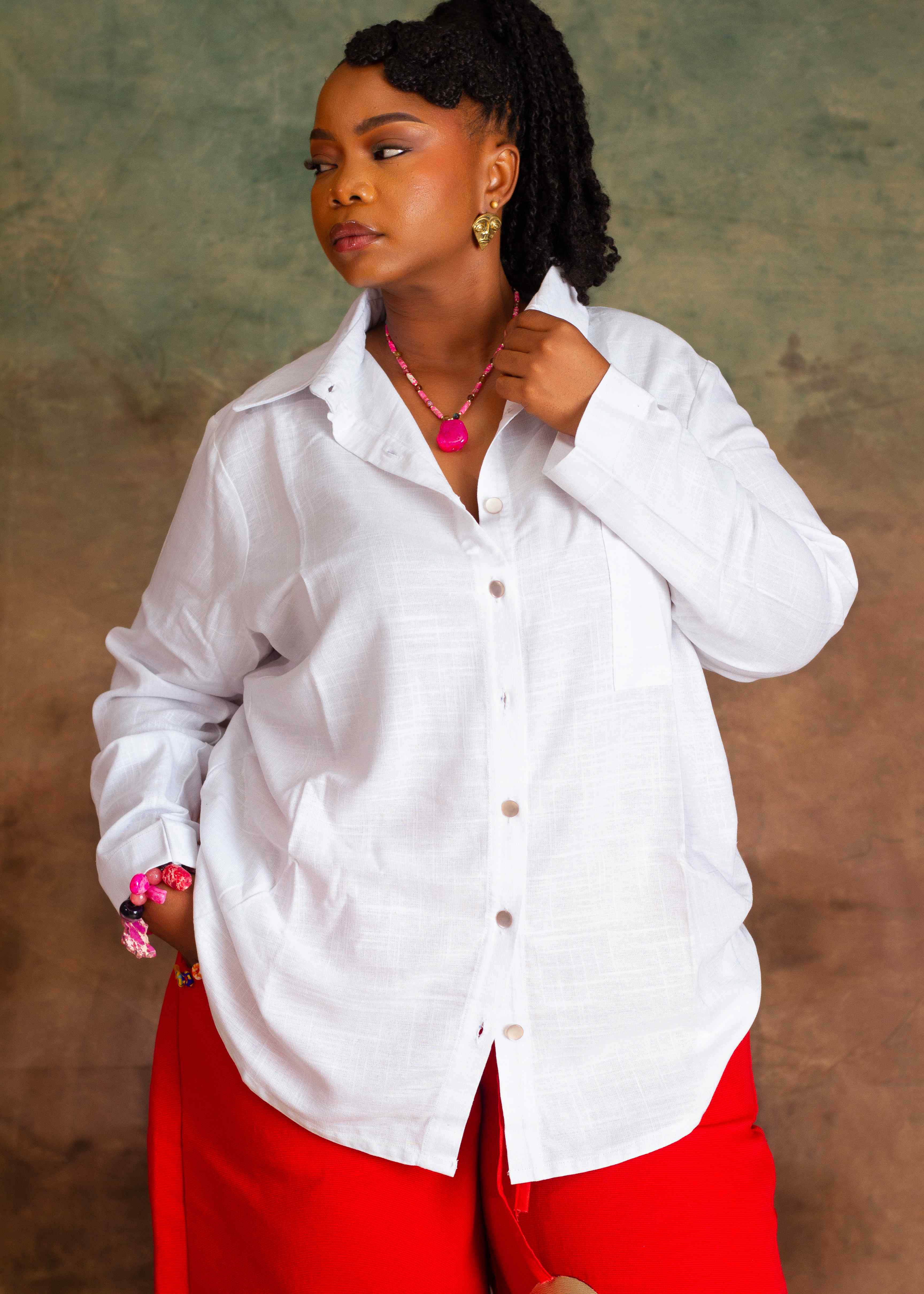 WHITE LINEN SHIRT
