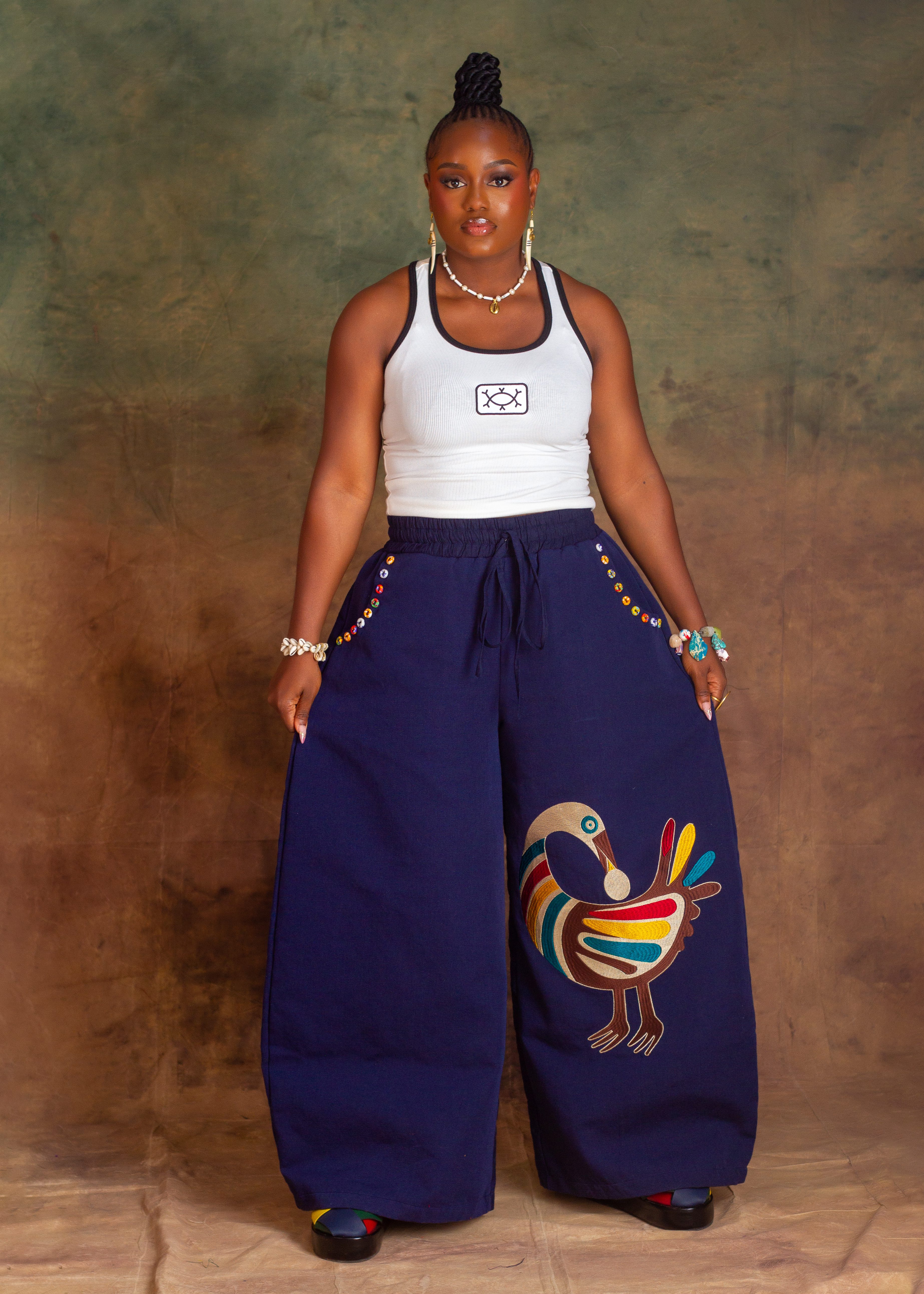 SANKOFA PANTS – BLUE