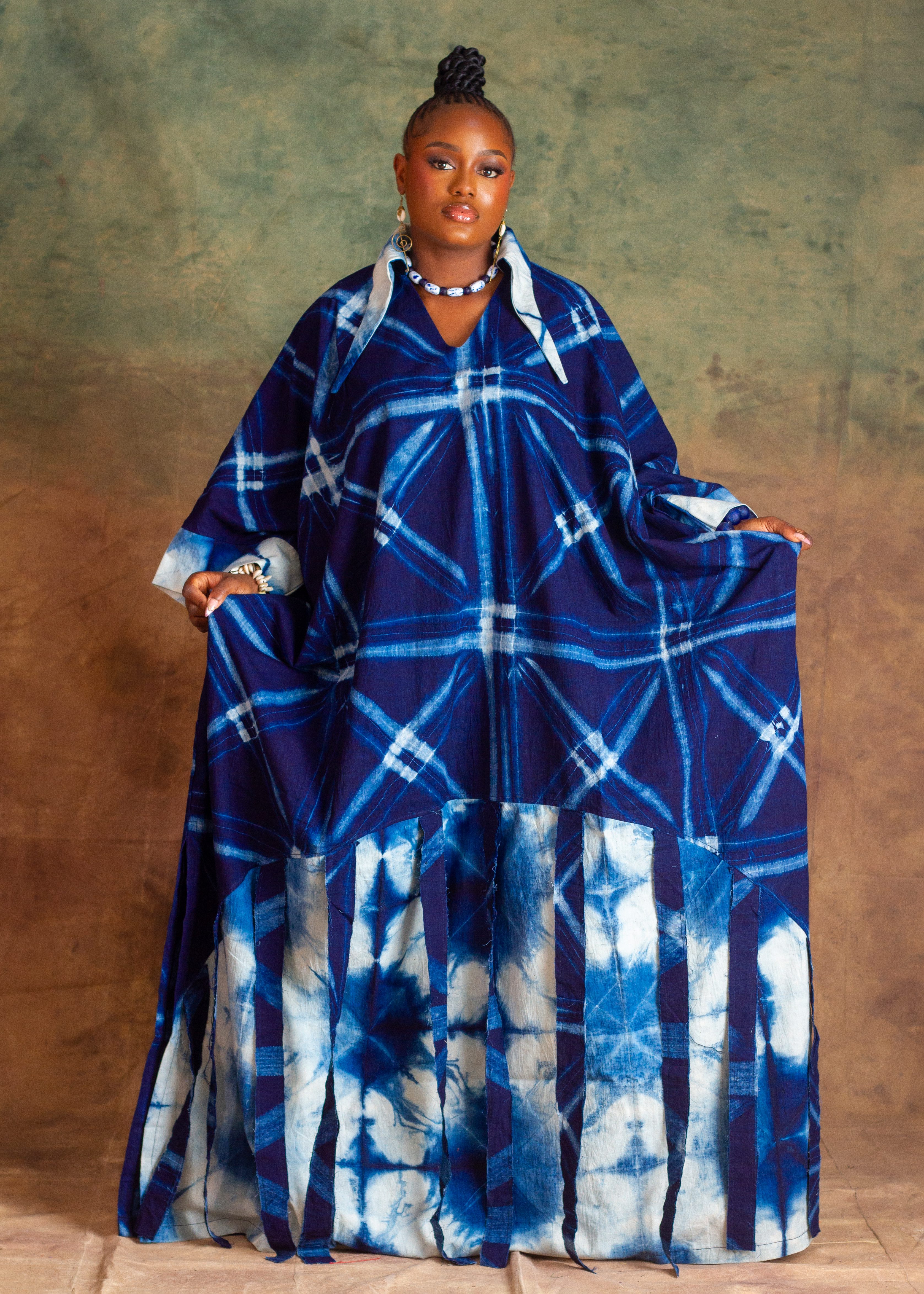 INDIGO COLLARED AGBADA