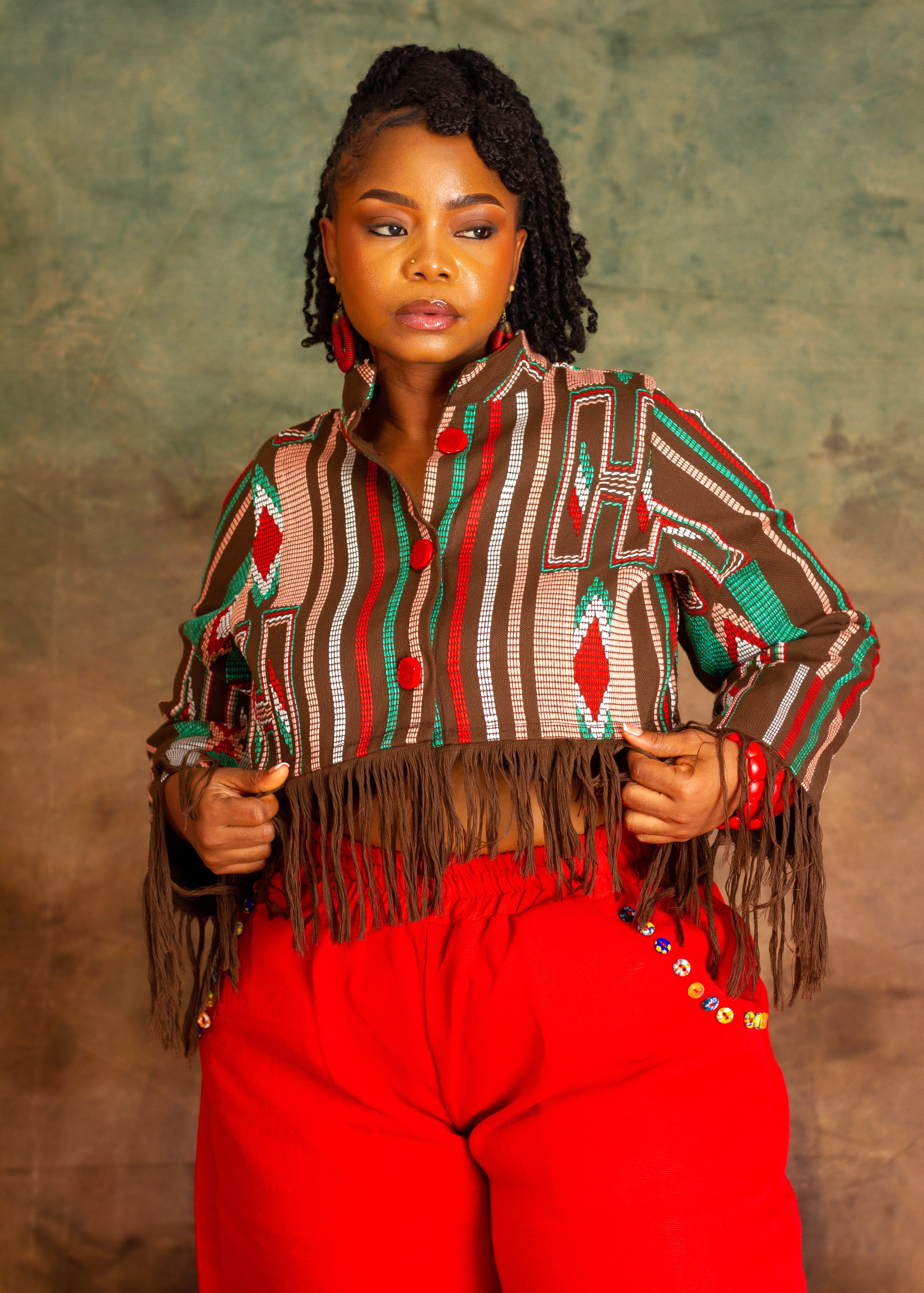 ONUMMA HANDWOVEN CROPPED JACKET
