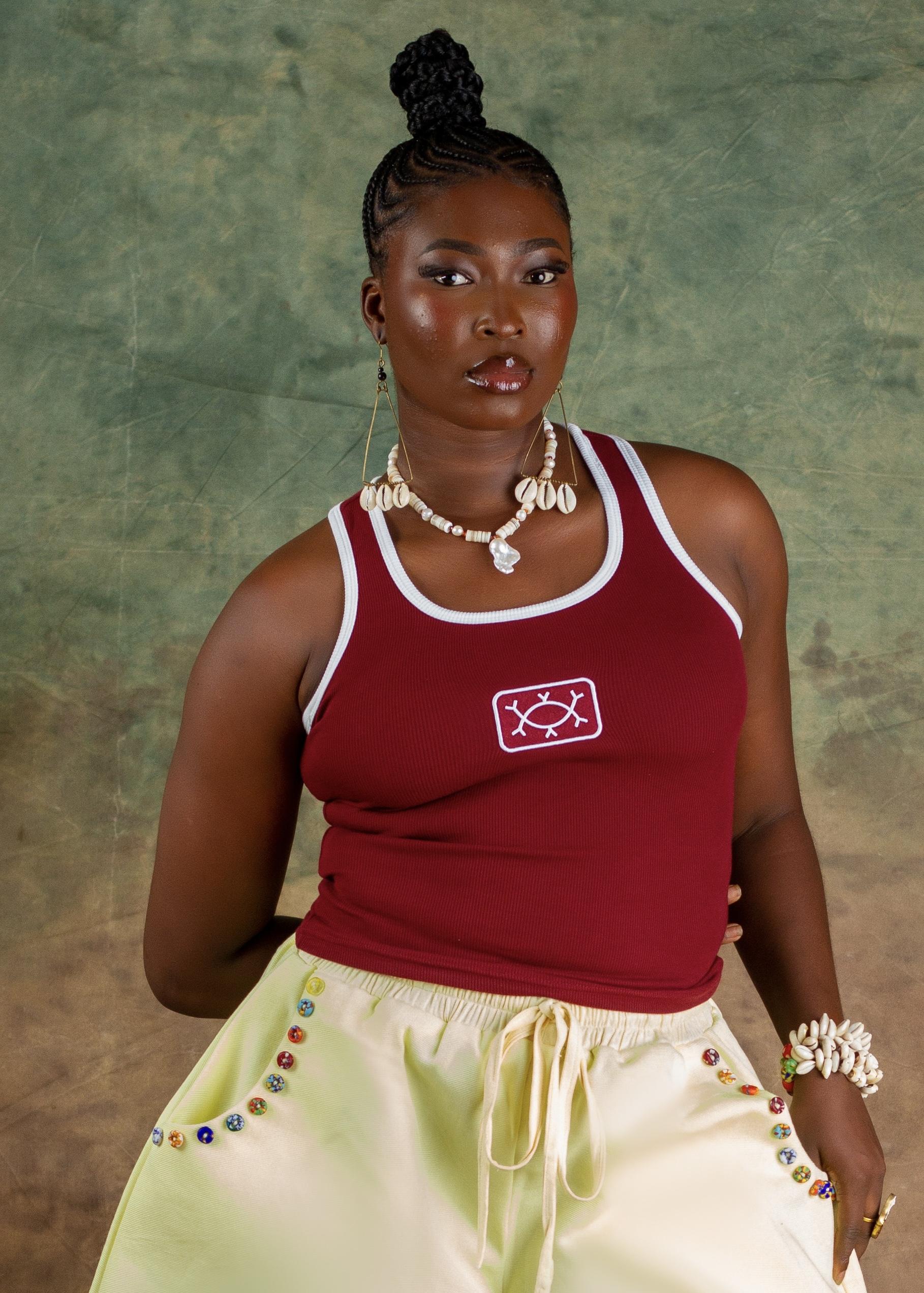 NSIBIDI UNITY TANK – BURGUNDY